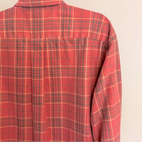 Brooks Brothers Men’s Shirt Size Large Orange Green Plaid Button Down Cotton - Picture 6 of 10